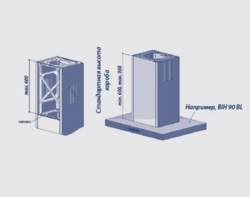 Потолочный кронштейн, длина 600мм